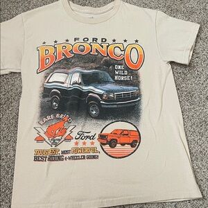 Ford Kids T-Shirt - Cream with Orange and Black Bronco Design